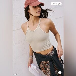 FP Movement by Free People Happiness Runs Crop Tank stone eagle xs/sm